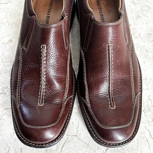 Johnston and Murphy Shoes Brown SHEEPSKIN Leather Sneaker Mens 10.5 Loafers - Picture 2 of 8